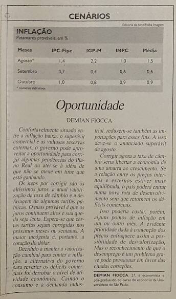Demian Fiocca coluna Folha de São Paulo